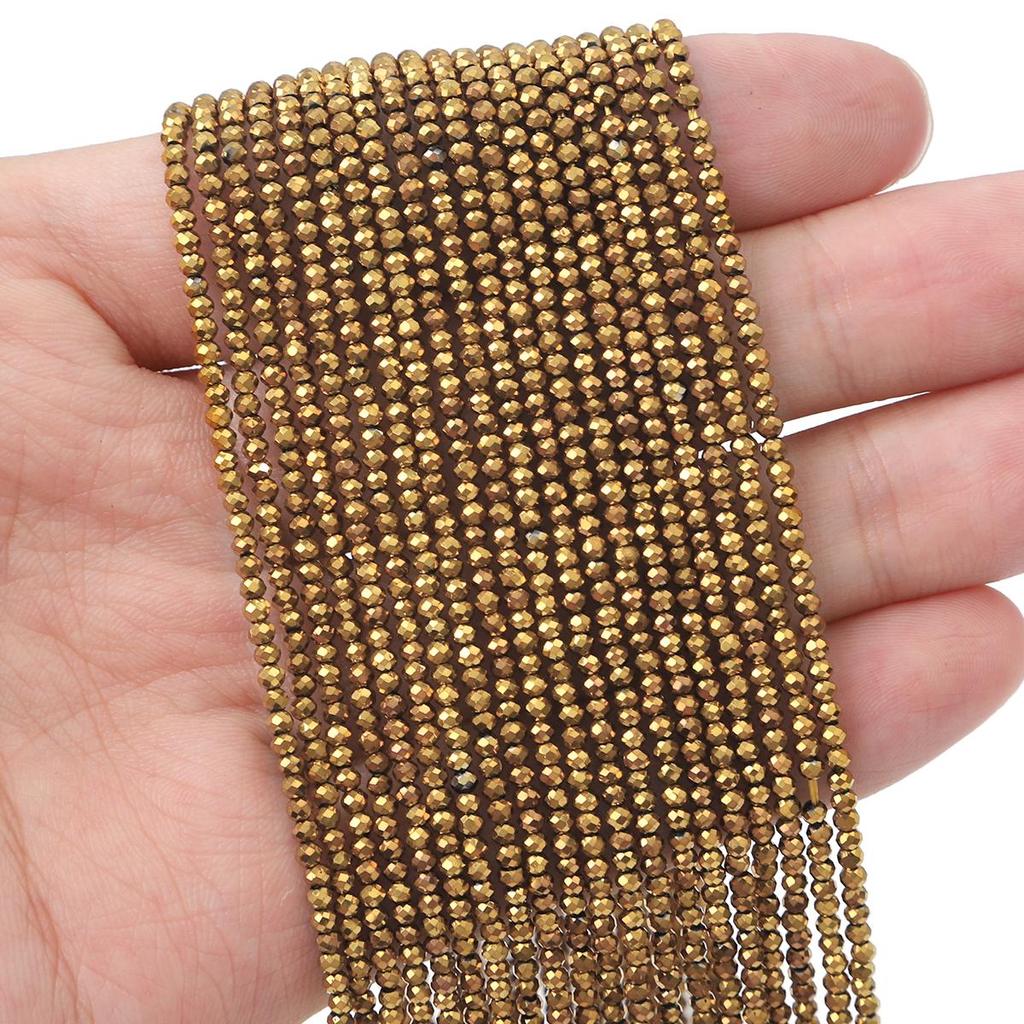 36cm Mini Glass Loose Beads Plated Color Faceted Beads For Jewelry Making DIY Necklace Bracelet Earring