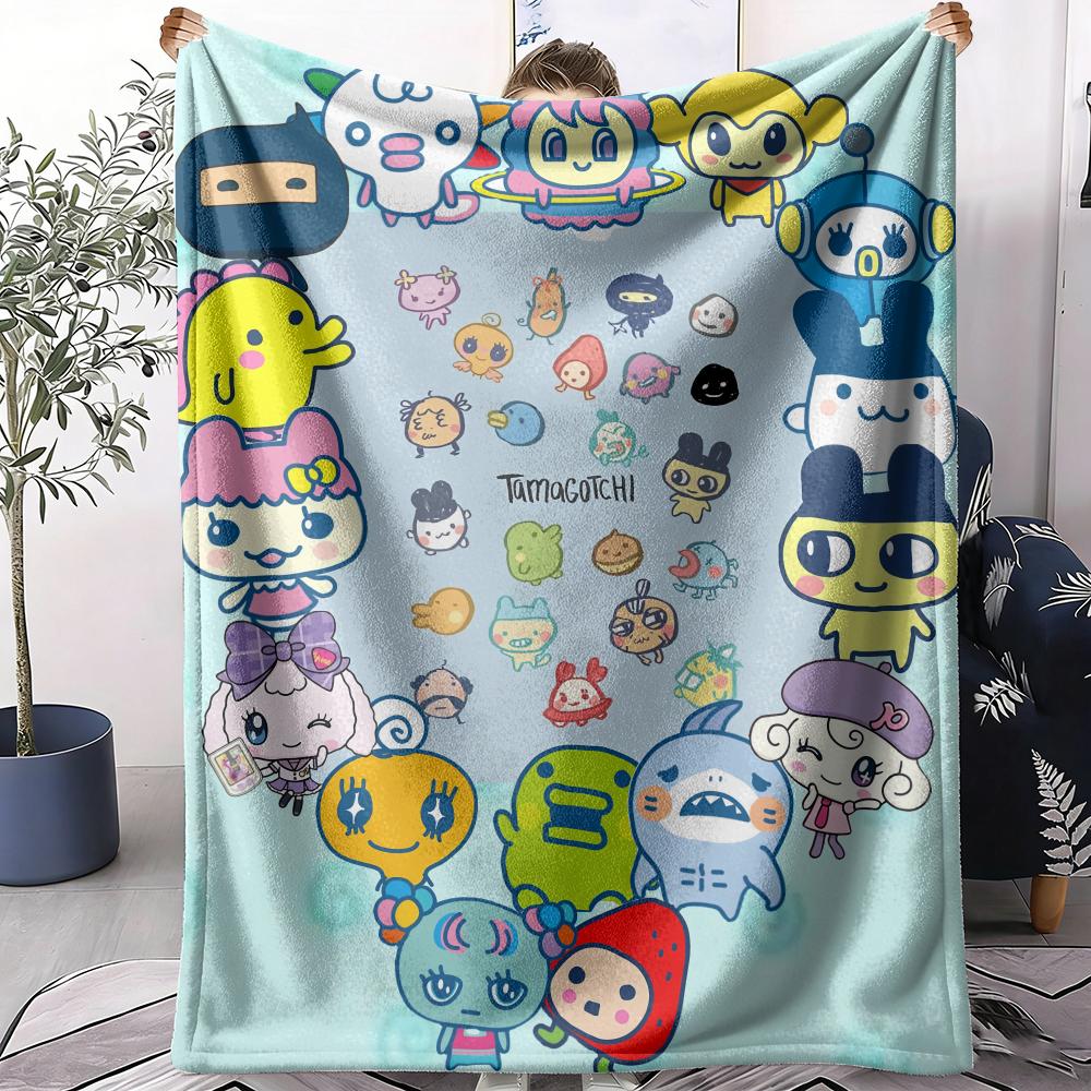 GUOYU Blanket TTamagotchis Throw Soft Flannel Throw Summer Blanket Lightweight Cozy Nap Blanket For Sofa Bed Travel