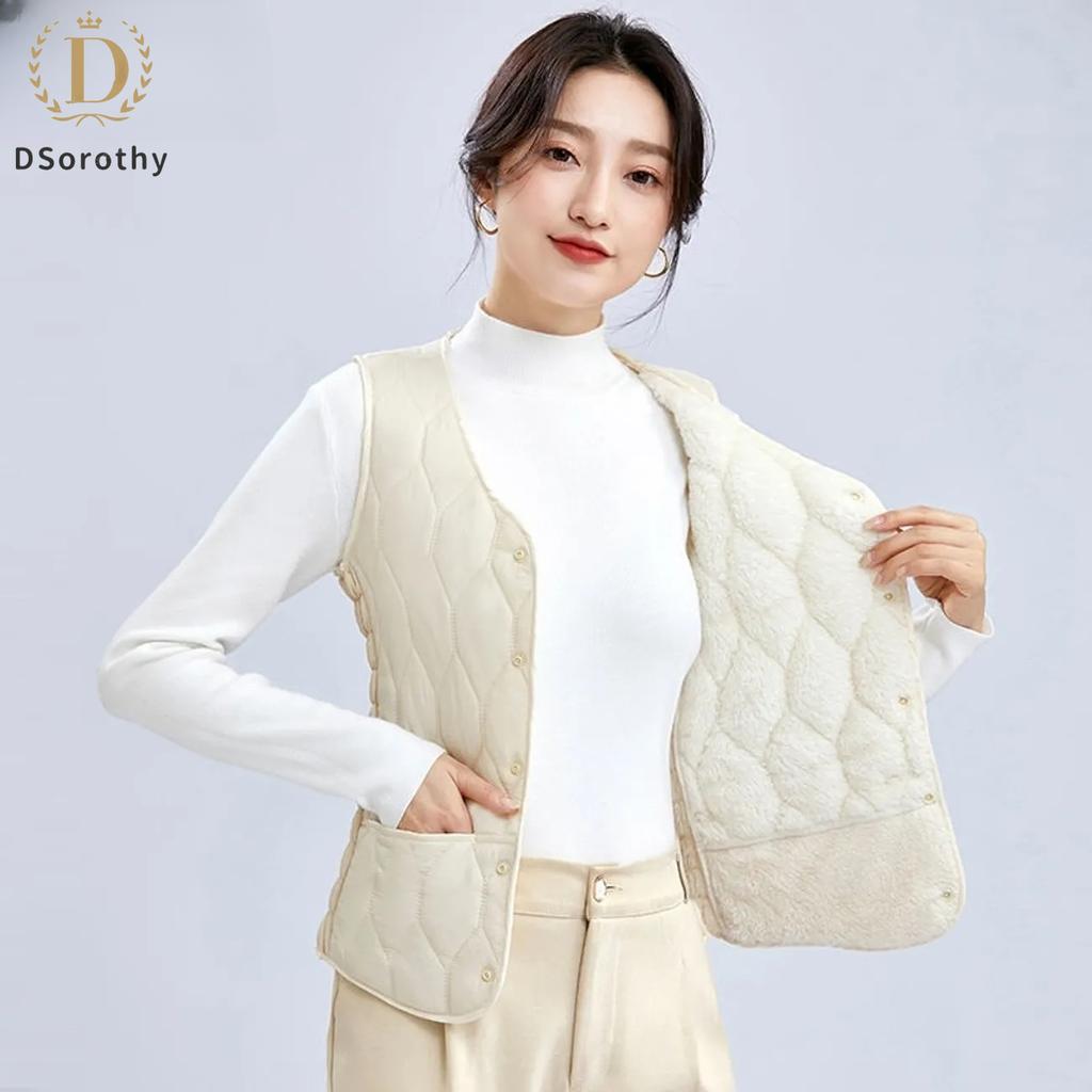 Женская куртка из хлопка с подкладкой, безрукавка, короткий утолщенный топ из овечьего пуха, однотонный повседневный пиджак, облегающая одежда на осень-зиму