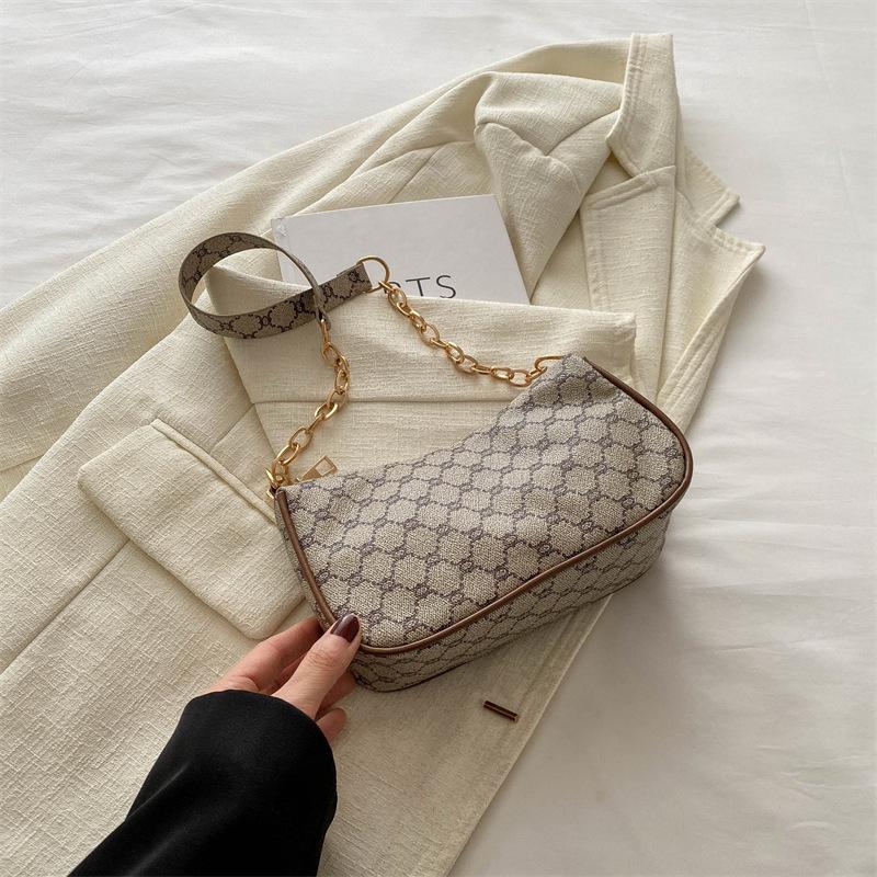 Casual Chain Shoulder Bag Simple Portable New Retro Personalized Bag Women's Small Fresh Texture Armpit Bag