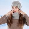 Winter Hat Scarf Two-Piece Set Women's Velvet Thick Warm Ear Protection Knitted Hat Pullover Wool Hat