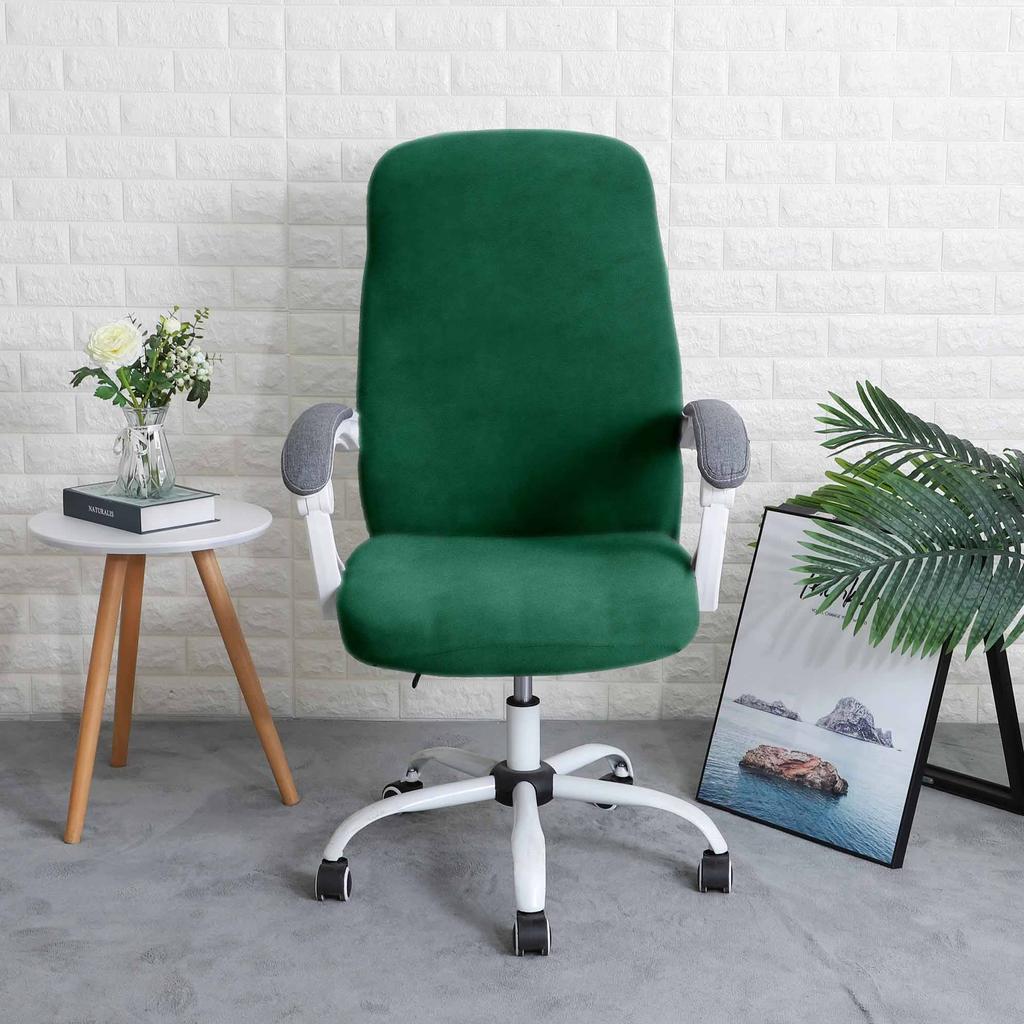 Green Velvet Swivel Chair Cover For Office Use