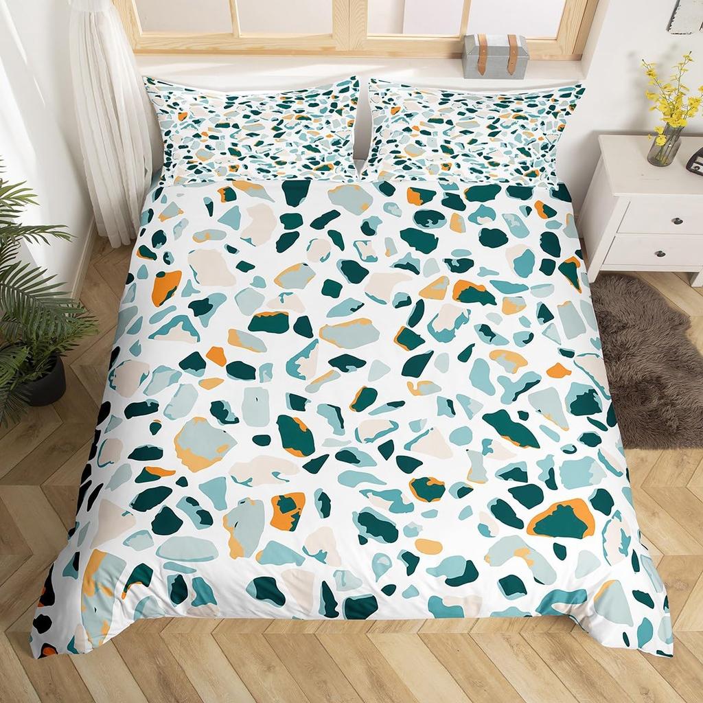 Colorful Modern Marbling Art Duvet Cover for Girls Women Girly Marble Bedding Set Rainbow Quilt Cover Watercolor Comforter Cover