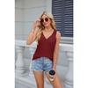 Summer Solid Color V-Neck Loose Bottom Vest Women's T-Shirt Tops