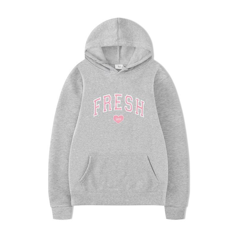 Letter Love Print Love Print Boys Hooded Fleece Sweater