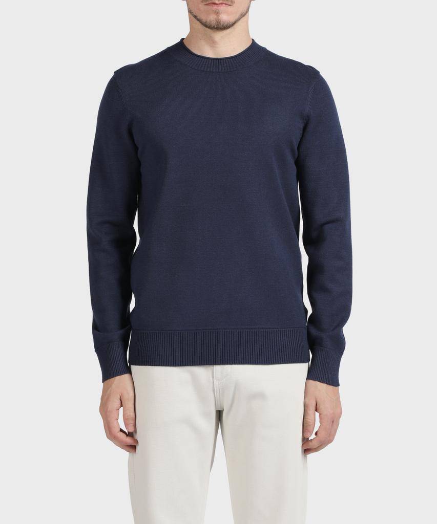 PANICALE Navy Slim Fit Viscose Blend Knit