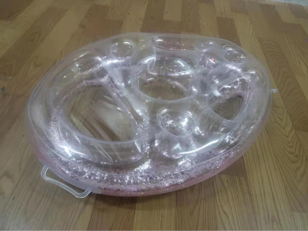 Экологичный ПВХ Надувной Подстаканник и Подставка с Отделением для Телефона и Множеством Отверстий для Напитков для Использования в Бассейне