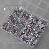 Nail Art Irregular Resin & Colored Rhinestones Set - Flatback, 12 Grids of Mixed Clear Diamonds