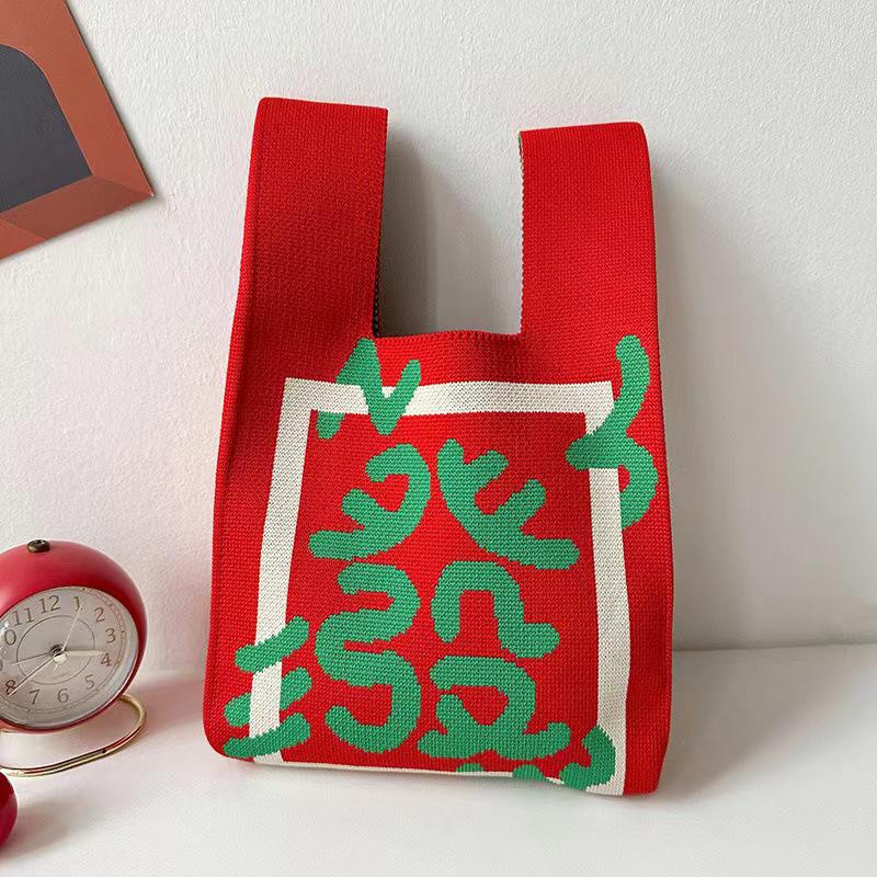 Женская толстая вязаная плетеная сумка-тоут - Подарочная и сувенирная сумочка