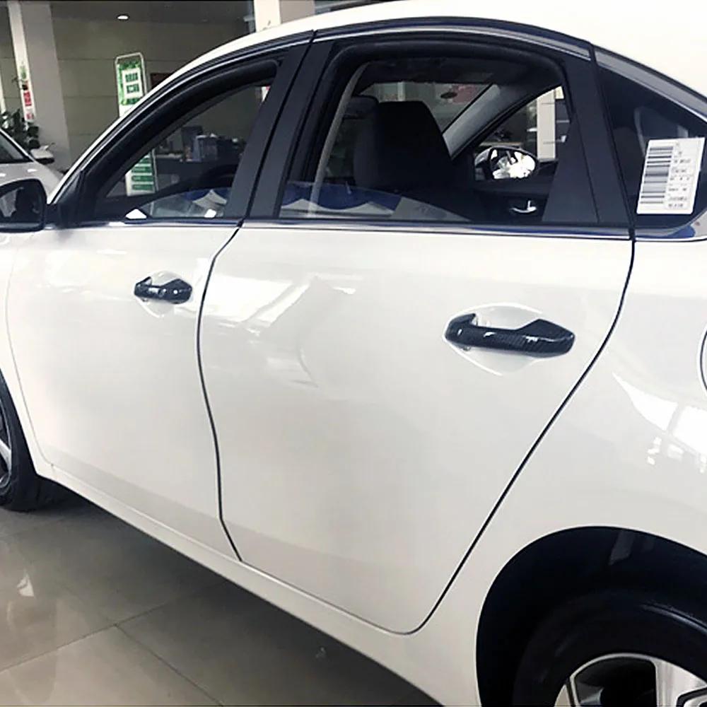 Автомобильный Стайлинг для KIA Forte K3 2019 2020 Напечатанная карбоновая накладка на внешнюю дверную ручку, молдинг