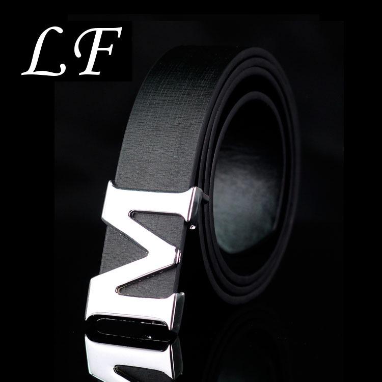 Men's White Smooth Buckle Belt - Korean Style Trendy Youth Fashion