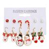 6 Pairs Christmas Earrings Romantic Cheerful Alloy Material Light Weight Decorative Holiday Earrings Jewellery