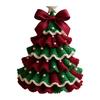 DIY Crochet Christmas Tree Kit Small Xmas Tree Craft Kit with Bow And Faux Pearl Handmade Holiday Decoration for Beginners