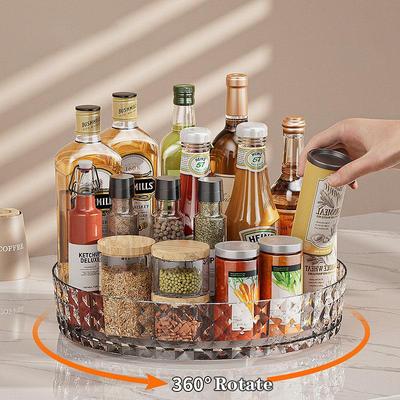 Вращающаяся на 360 градусов подставка для специй, вращающаяся насадка для специй для дома, кухни, хранения, ванной комнаты, стеллаж для хранения, комод, прозрачный, зеленый, белый ADM