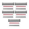5 Pack 12 Position Power Terminal Block Connector with Jumper Block Terminal Strip Set 15A 600V