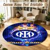 Round Rug Custom NameInter Milan Pattern Non Slip Carpet Home Floor Decor