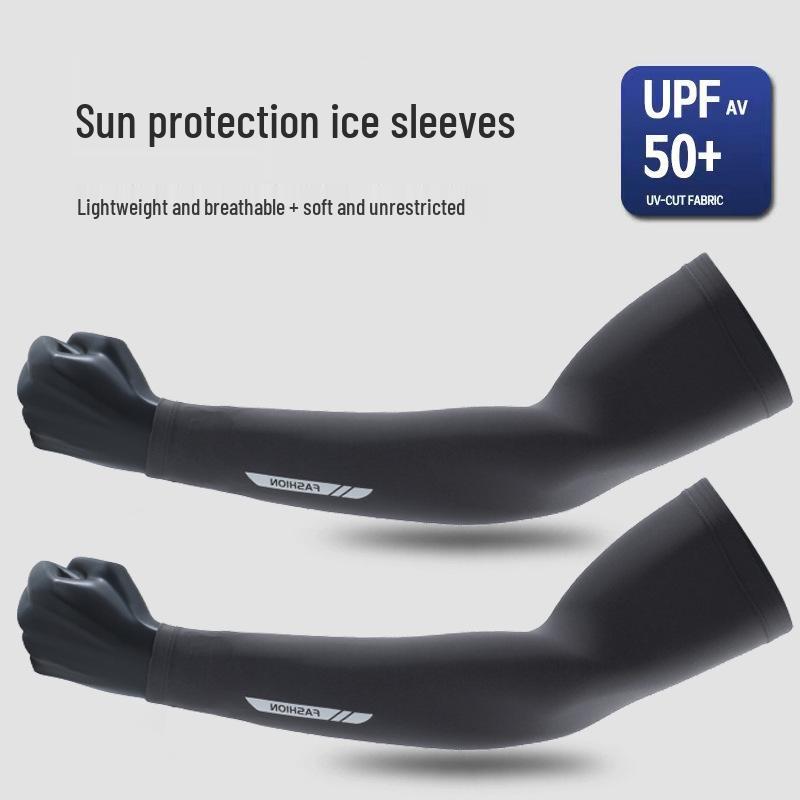 Anti-UV Ice Silk Sleeves: Extra Long Sun Protection for Men & Women - Perfect for Cycling, Fishing