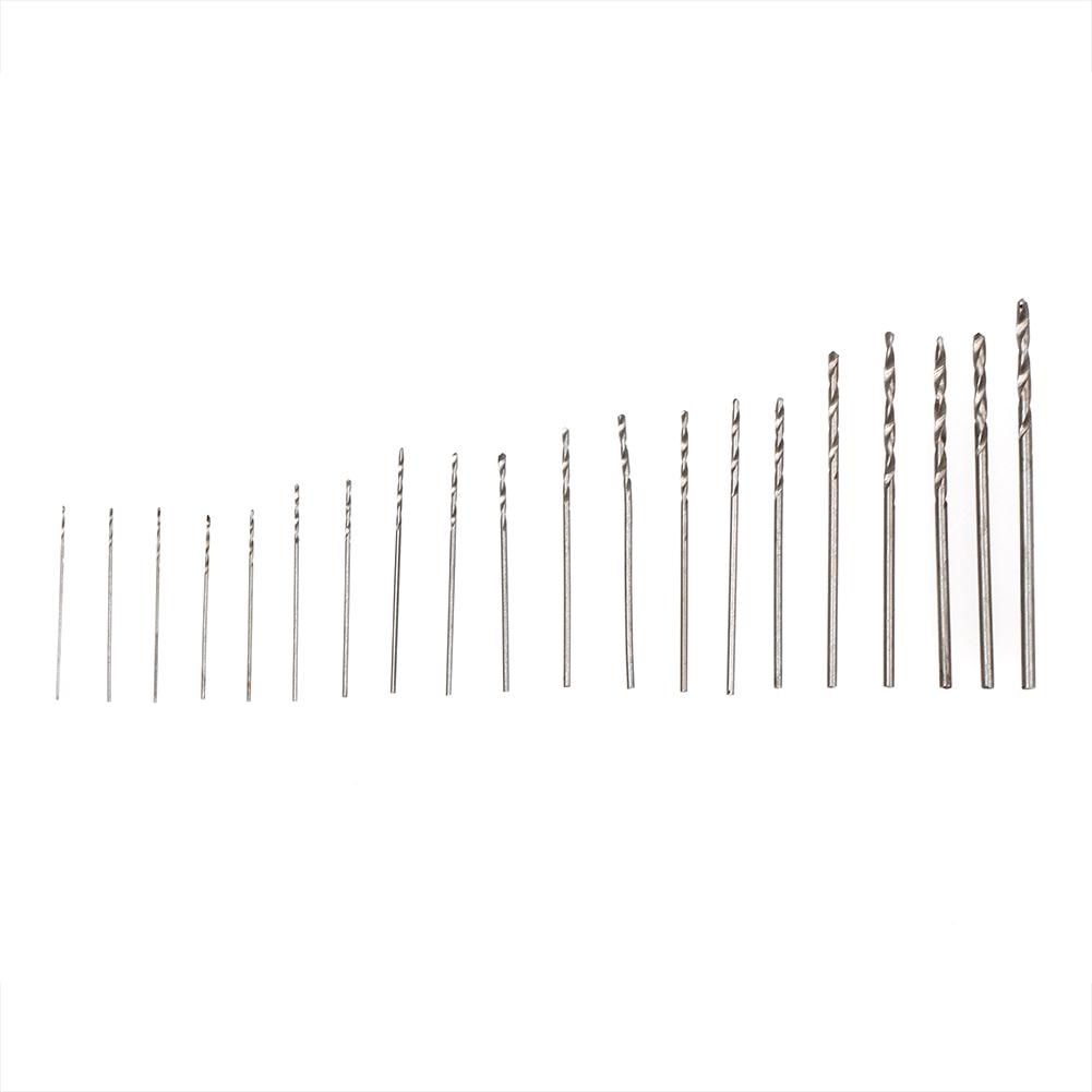20Pc Mini HSS Drill Twist High Speed Steel Small Set For Wood Drilling In Case