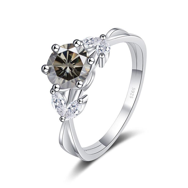 Bague Ringen Ювелирные изделия из стерлингового серебра S925, роскошное кольцо с бриллиантом 1 карат D-цвета, муассанит, женский цветок, растение, дизайн, размер 5-9, подарок