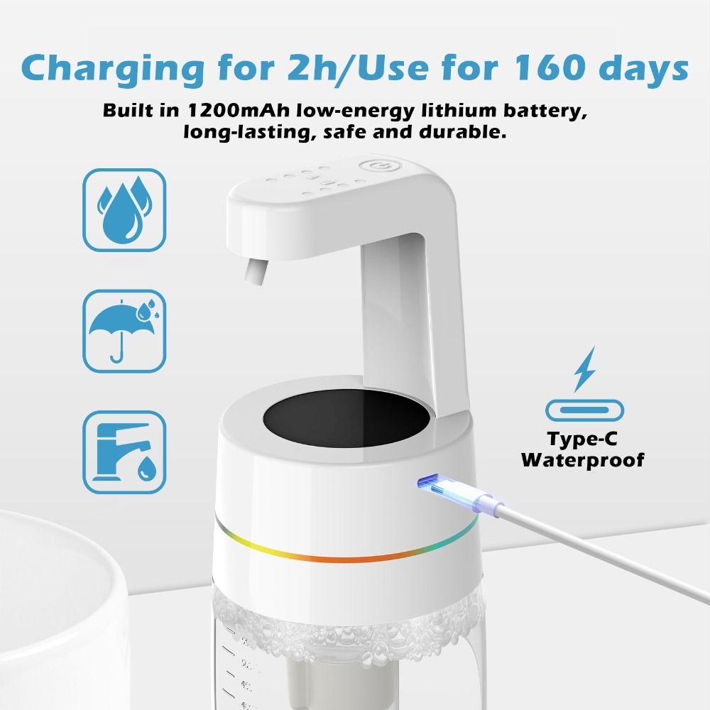 4-Gear Adjustable Foam Soap Dispenser Breathing Light Lotion Dispenser  Public Places