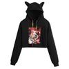 Укороченная толстовка с ушками кошки Jibaku Shonen Hanako-kun - Аниме-принт для девочек
