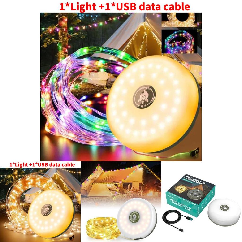 Светодиодная веревка для кемпинга с магнитными зажимами для палаток на открытом воздухе и декора атмосферы