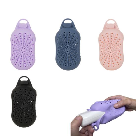 Силиконовый мешочек для мыла с дренажными отверстиями, дизайн с кнопкой, двусторонний отшелушивающий мешочек для мыла, кармашек для хранения мыла, мочалка для душа