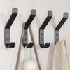 Decorative Coat Hooks For Wall Mount Set of 5 - Stylish and Sturdy Black Metal Double Hooks Are Perfect To Hang Your Jackets, Towels Or Hats