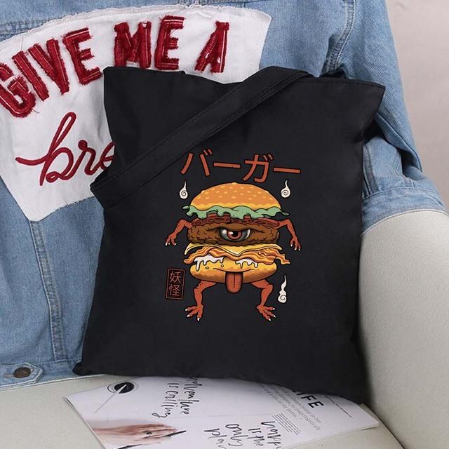 Женские складные сумки, сумки на плечо, повседневные сумки для покупок, сумки для девочек, экологически чистая холщовая сумка с забавным узором, большая сумка