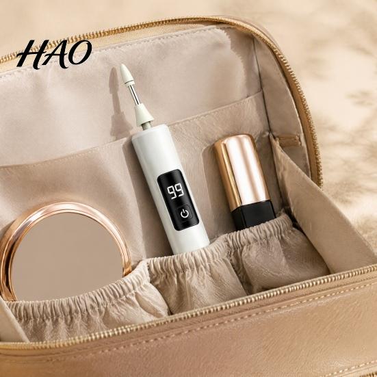 Manicure Pedicure Tool Cordless Electric Nail Drill, 3-Speed File with LED Light, Travel Size Shaping USB Rechargeable for Shaping, Buffing,