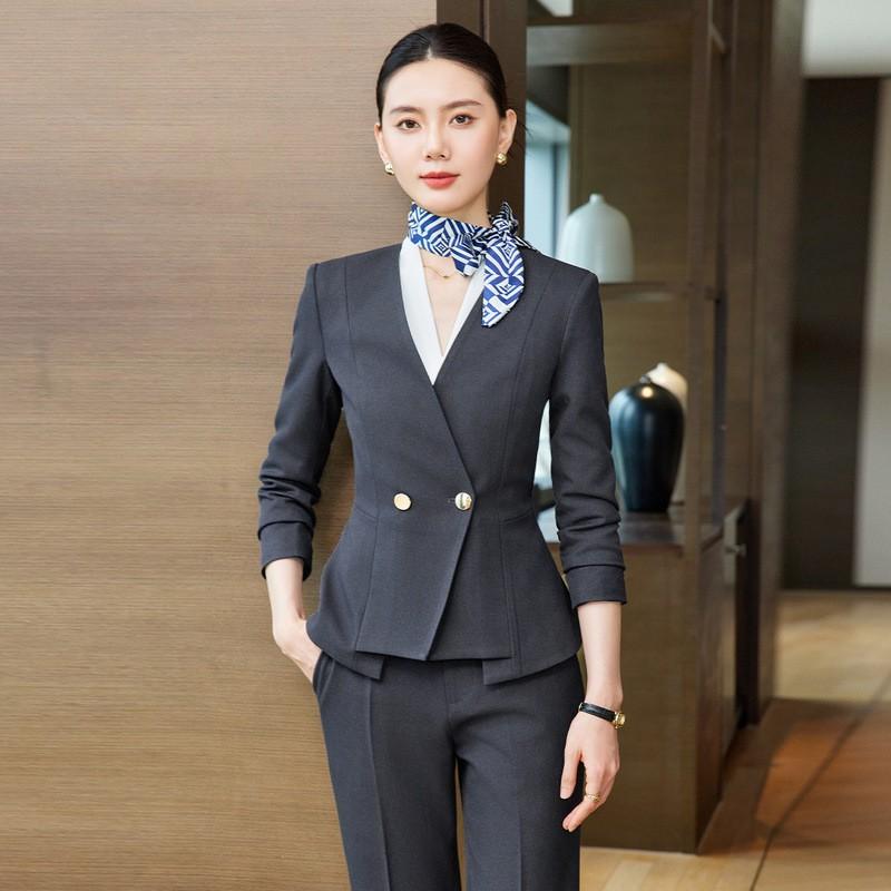 Womens Professional Blazer Set Receptionist Salon Hotel Spa 4S Dealership Real Estate Agent Office Uniform