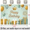 Golden Crown Birthday Banner, Fiber Background Cloth Wall Decor for Party