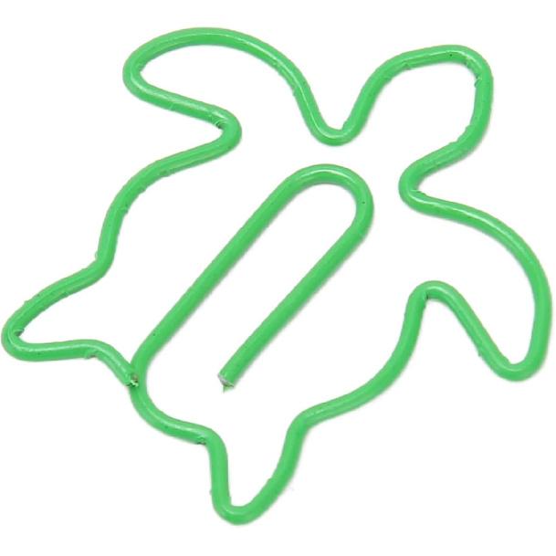 100 шт. Скрепки в форме животных, Электрооцинкованные милые скрепки, Декоративные скрепки с коробкой для хранения для семьи, офиса, школы (Морская черепаха)