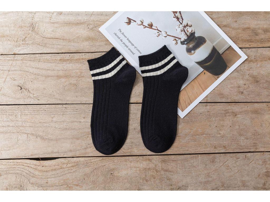 Мужские всесезонные спортивные носки с низким вырезом в японском стиле с двойной полоской