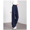 Fashionable High-Waisted Fleece-Lined Wide-Leg Pants for Women Autumn and Winter, Warm and Cozy Banana Trousers