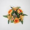 Artificial Flowers Candle Ring Simulated Mini Wreath Candlestick Wreath  Wedding Party Decoration