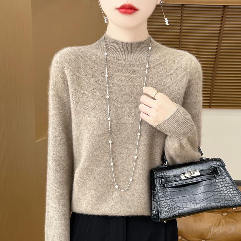 Женский кашемировый свитер Qinghe кашемир 30% кашемир 70% шерсть теплый и модный универсальный осенне-зимний