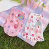 Summer Breathable Pet Clothes Flower Cherry Ice Cream Print Sleeveless Vest Pet Princess Skirt for Small Medium Girls Dogs Cats