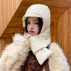 Осень и зима новая шляпа шляпа женская зимняя шапка шарф интегрированный уличный ветрозащитный теплый защита ушей шапка Лей Фэн