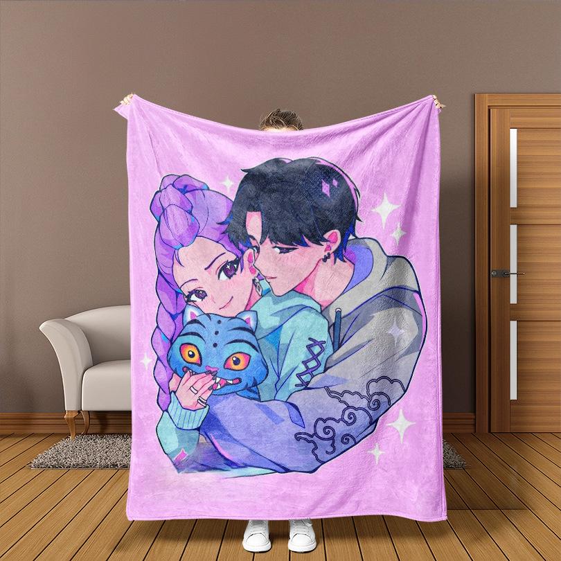 K-P Men'S Picture Girl Group Witch Hunter Group Peripheral Printing Blanket Flannel Comfortable Soft Blanket, Welfare Blanket, Gift Blanket