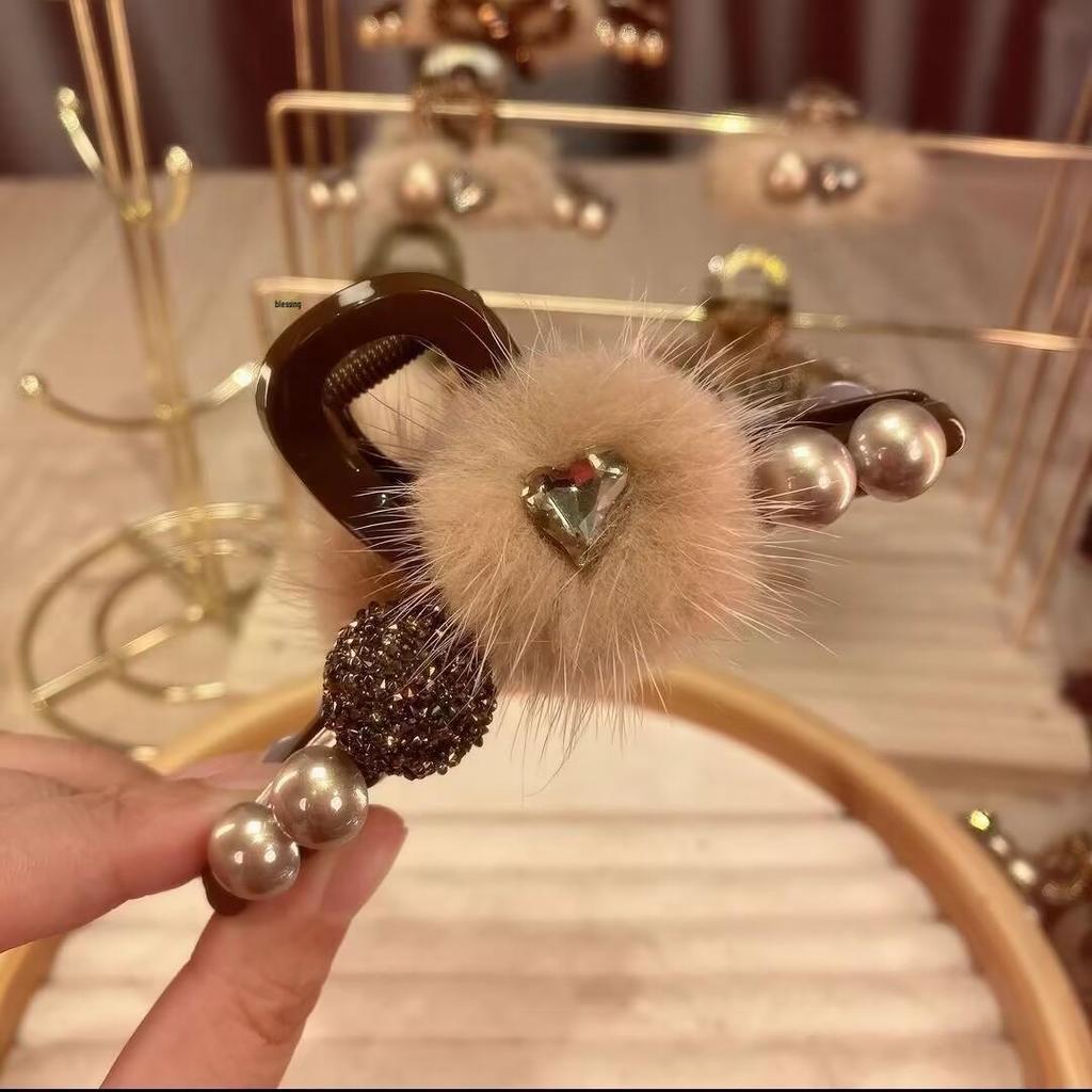 2024 Peony Feather Tassel Hairpin: Fluffy Hair Volume Boost Shark Clip