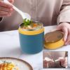 Vacuum Insulated Food Container for Hot Food 304 Stainless Steel with Foldable Spoon Handle Portable Thermoses for Office Work