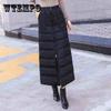 Женская хлопковая пуховая юбка трапециевидной формы с высокой талией, защита талии, теплая ветрозащитная утолщенная цельная юбка средней длины на бедрах