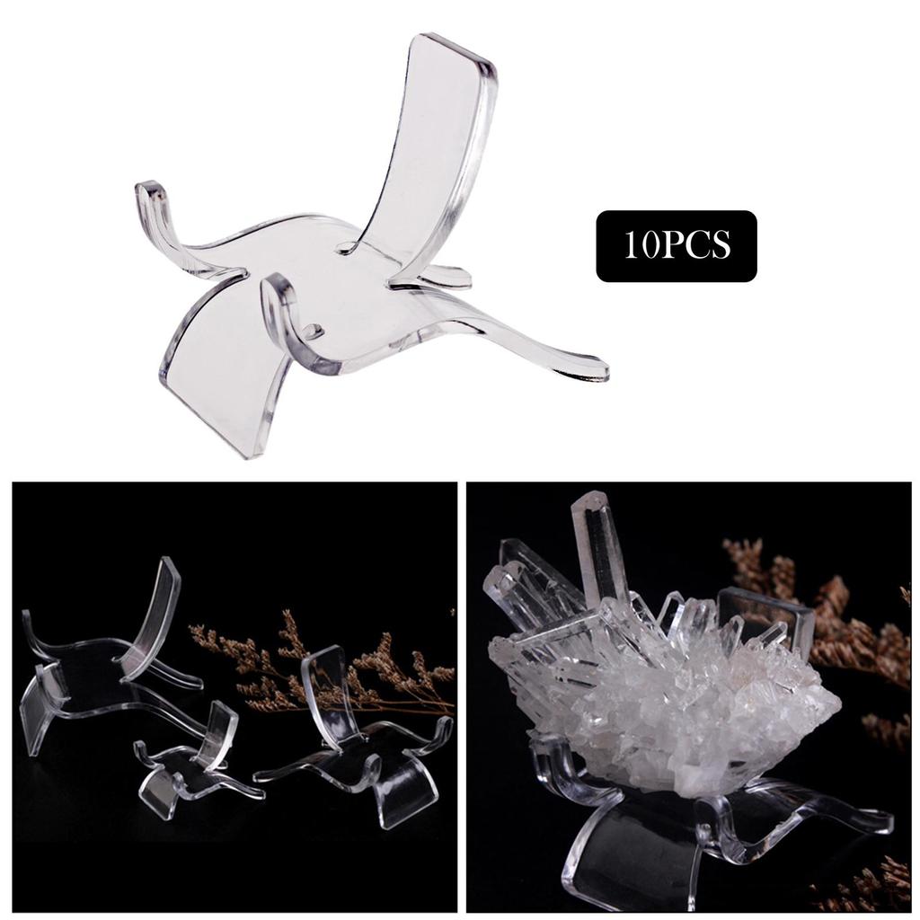 1 Acrylic Triangle Display Holder, Clear Plastic Easel Stands for Rock Mineral Agate