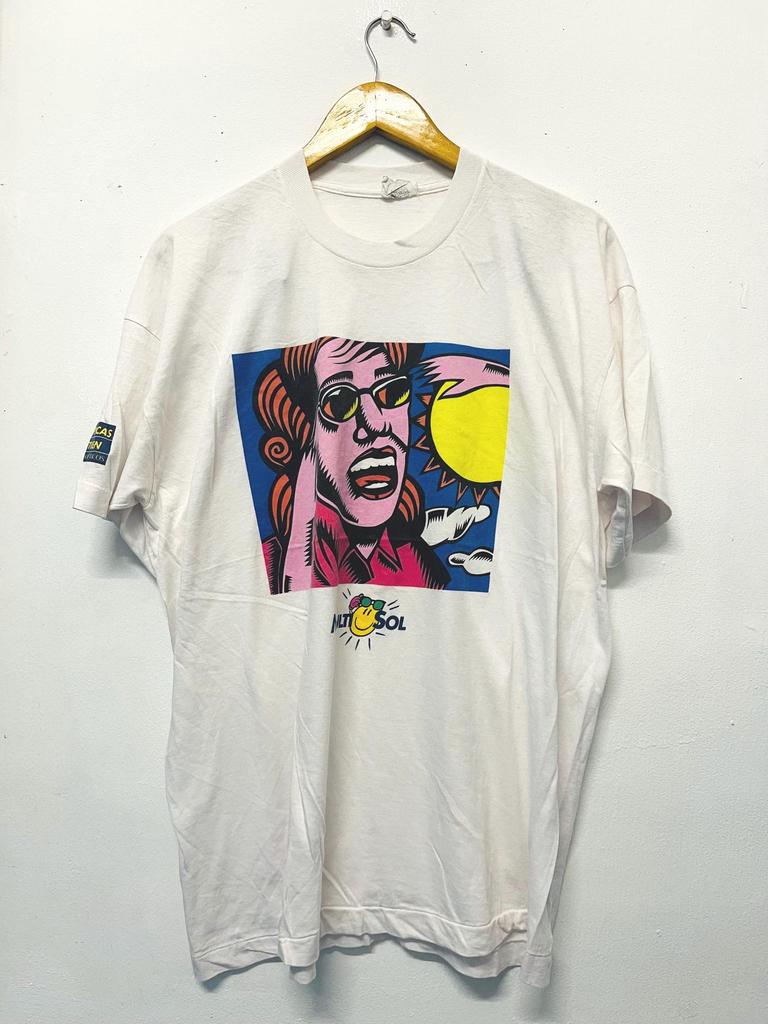 Vintage 90s MultiOpticas Perez Setien T-Shirt Pop Art XL Advertisement
