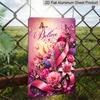 2D Flat Believe Pink Ribbon Floral Butterfly Breast Cancer Awareness Aluminum Metal Sign‑8.0x12.0inch Wall Decor, Inspirational Survivor Support