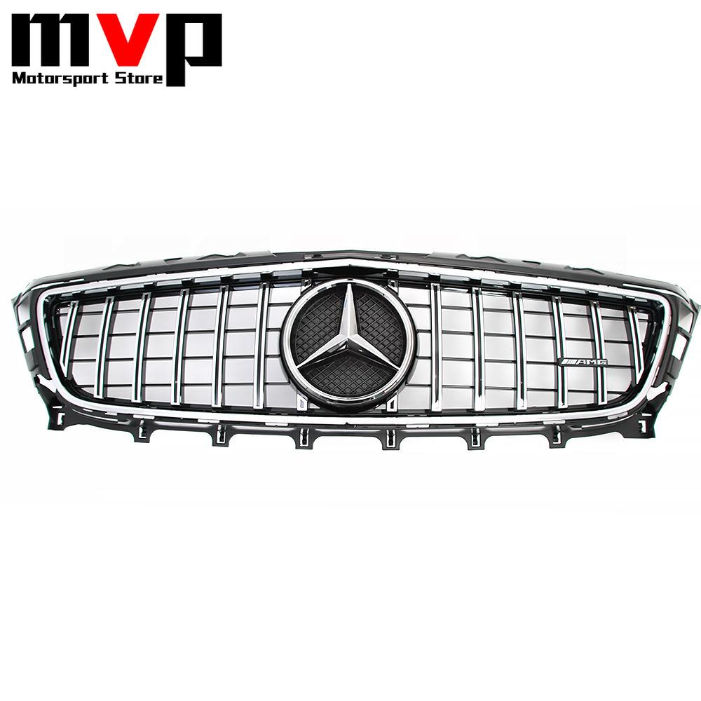 TXVBT1 Hot 2026 New For Benz Chrome GTR Style Upper Grille With Silver OE Style Badge Star Emblem Logo For Mercedes Benz CLS-Class W218