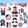 Independence Party Day Photo Props With 20 Paper Decorations For Celebrations