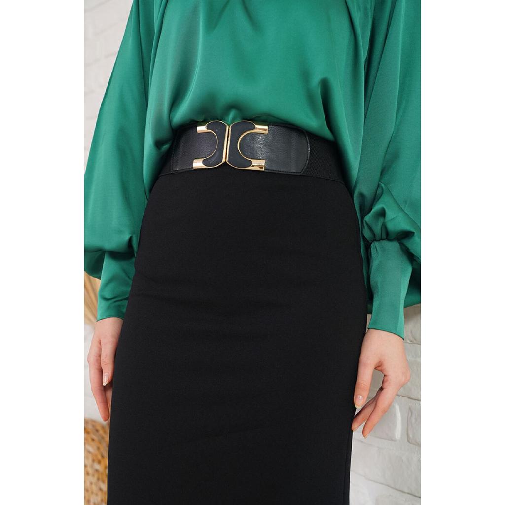 Юбка-карандаш из лайкры с эластичной резинкой на талии, черная