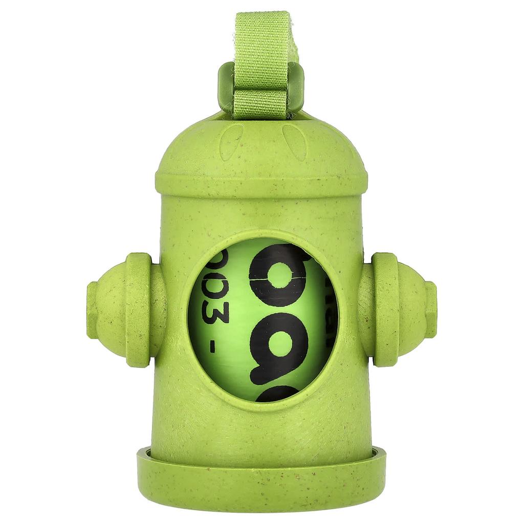 Original Poop Bags, Dispenser + Bag, Green, Unscented, 1 Count, 15 Bags